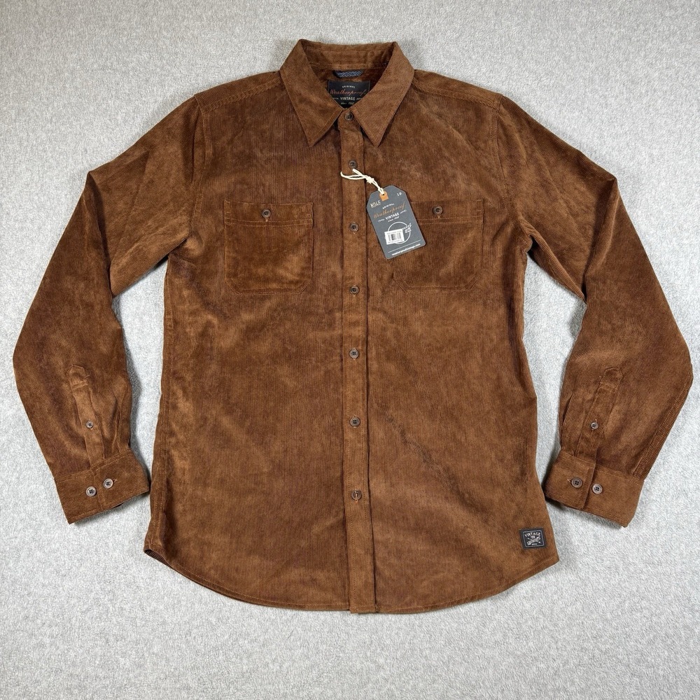 NWT Weatherproof Vintage Men's Brown Corduroy Button Up‎ Shirt Jacket Shacket M